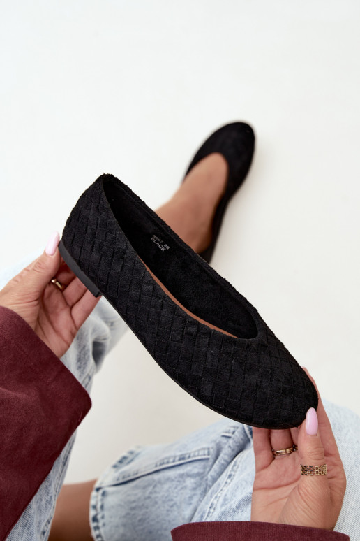 Black ballet flats with patterns Larelle