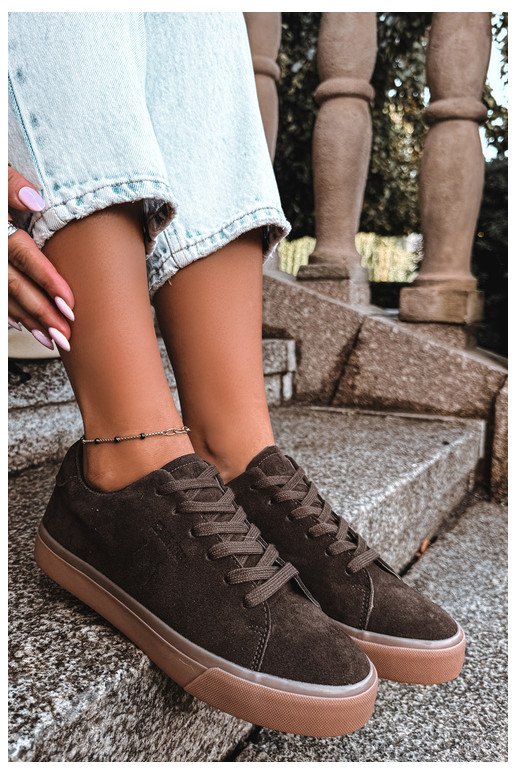 Damskie sneakersy Big Star UU274243 w kolorze czekoladowym