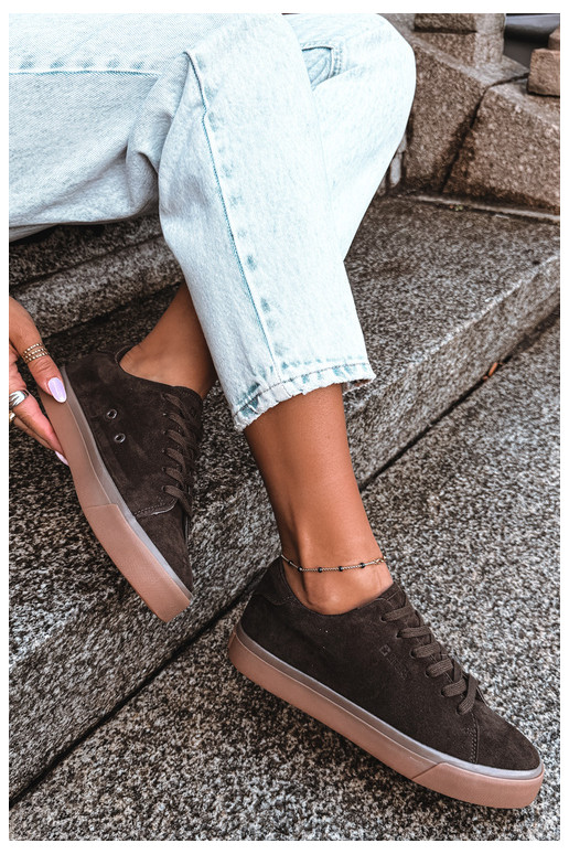 Damskie sneakersy Big Star UU274243 w kolorze czekoladowym