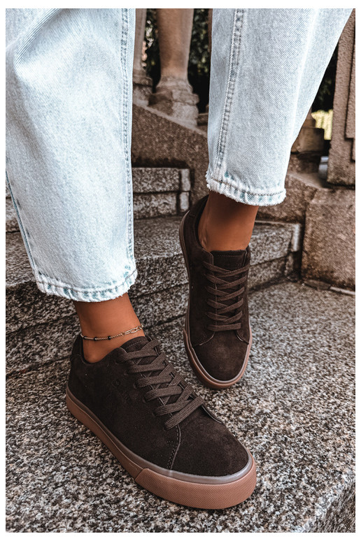Damskie sneakersy Big Star UU274243 w kolorze czekoladowym