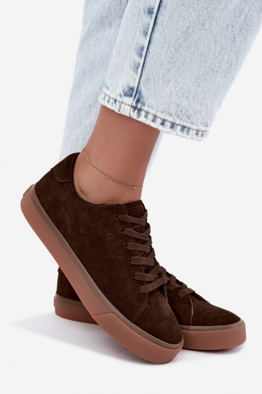 Damskie sneakersy Big Star UU274243 w kolorze czekoladowym