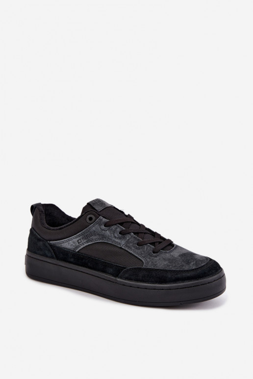 Czarne ocieplane zamszowe sneakersy męskie Big Star UU174118