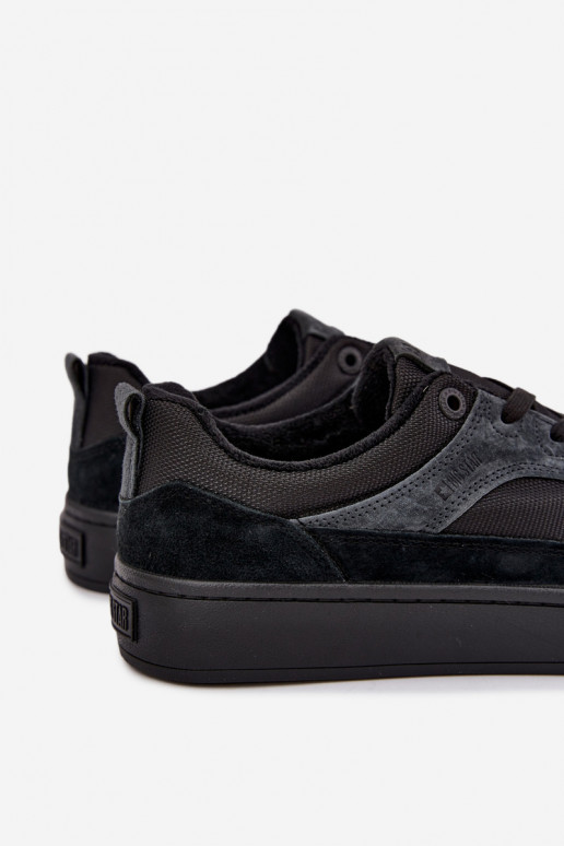 Black insulated suede sneakers for men Big Star UU174118