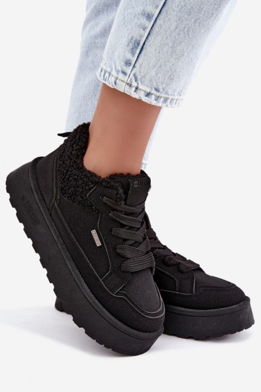 Women's snow boots with platform and fur Big Star SS274104 in black