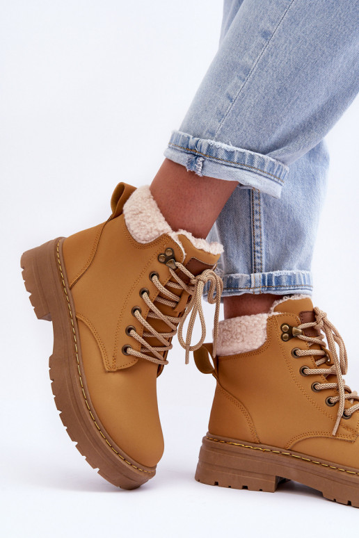 Brown women's shoes with insulation Jette