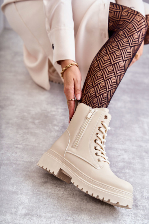 Women's insulated ivory ankle boots Dorchen