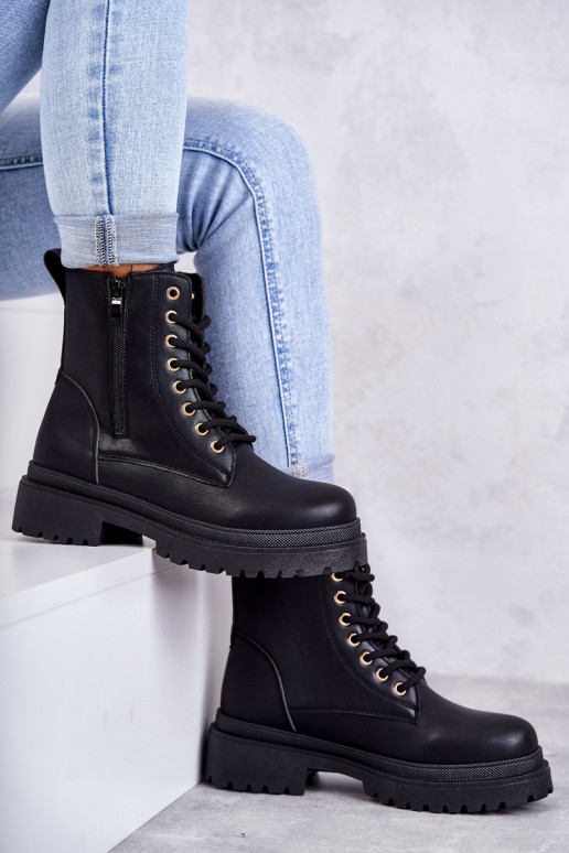 Women's insulated black ankle boots Dorchen