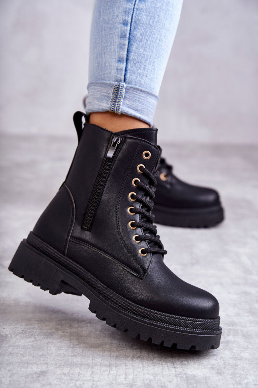 Women's insulated black ankle boots Dorchen