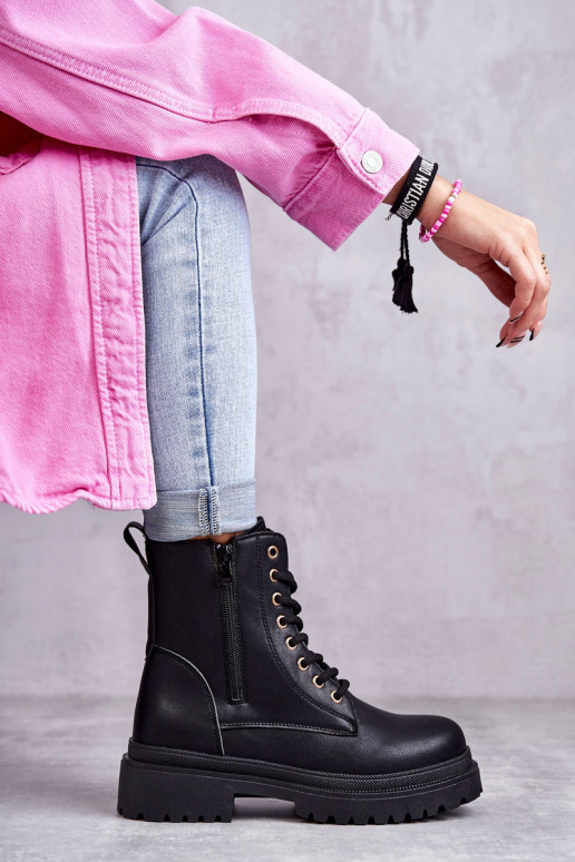 Women's insulated black ankle boots Dorchen