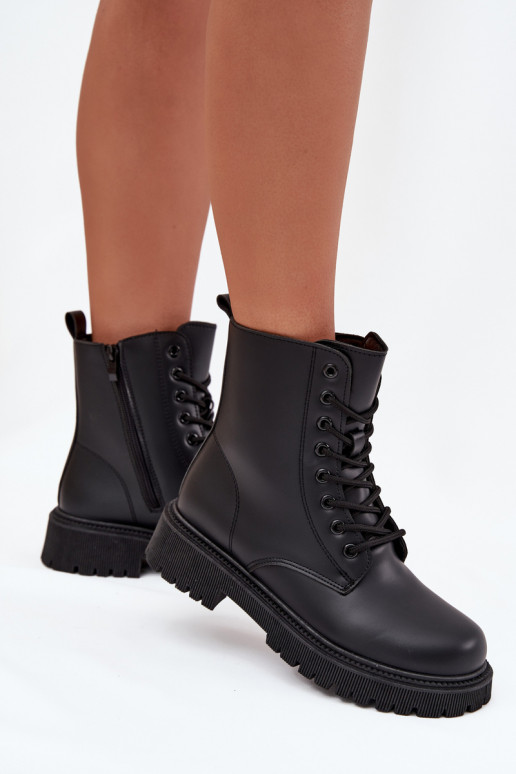 Women's insulated black work ankle boots Tavera
