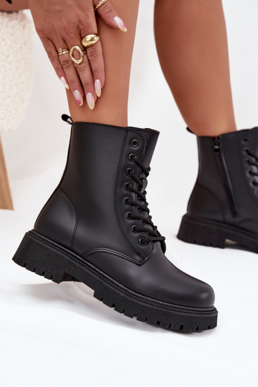 Naistep insulated black work ankle boots Tavera