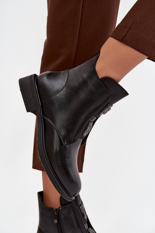 Naistep insulated black low-heeled ankle boots Tavressa