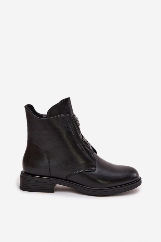 Naistep insulated black low-heeled ankle boots Tavressa