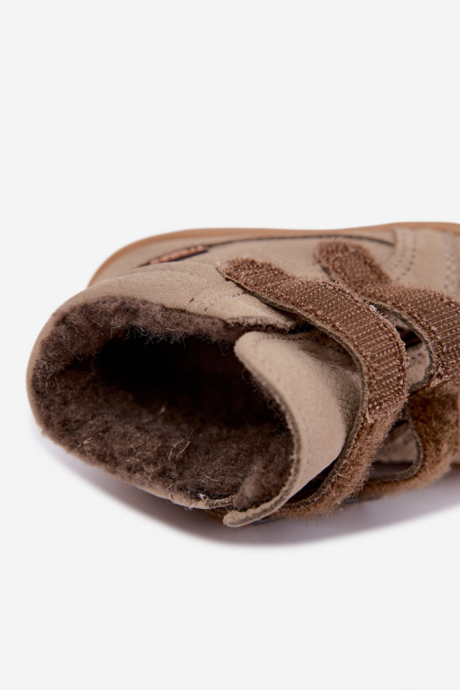 Leather children's winter boots Froddo G2110138-4 sand