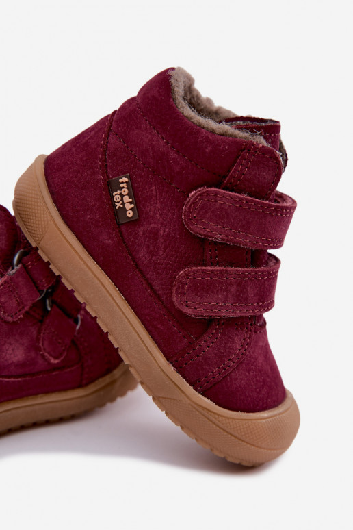 Leather children's winter boots Froddo G2110138-12 burgundy