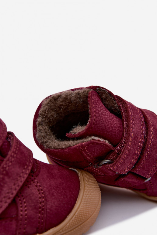 Leather children's winter boots Froddo G2110138-12 burgundy
