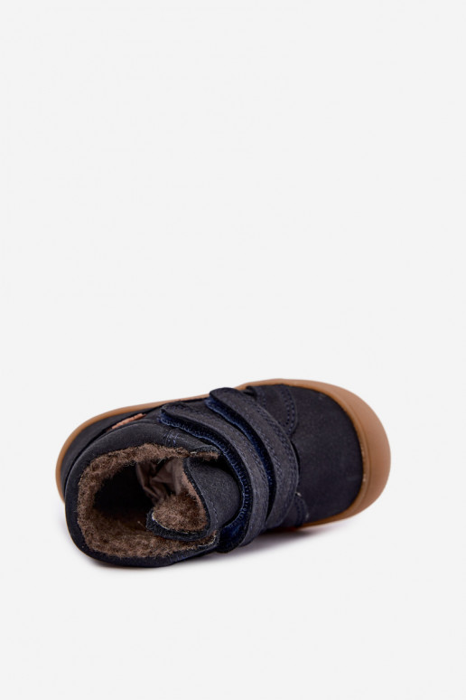 Skórzane dziecięce zimowe buty Froddo G2110138 ciemnoniebieskie