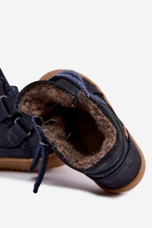 Leather children's winter boots Froddo G2110138 dark blue