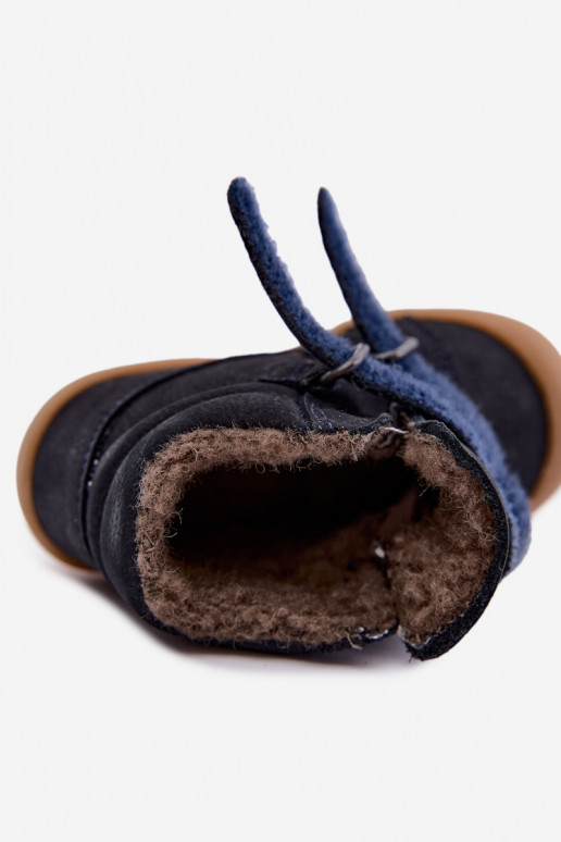 Skórzane dziecięce zimowe buty Froddo G2110138 ciemnoniebieskie