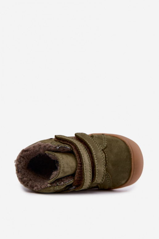 Skórzane dziecięce zimowe buty Froddo G2110138 zielone