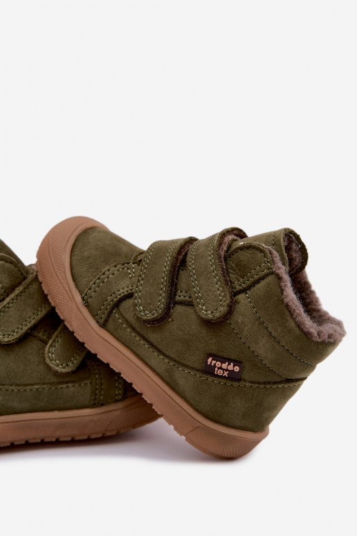 Leather children's winter boots Froddo G2110138 green