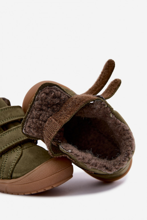 Leather children's winter boots Froddo G2110138 green