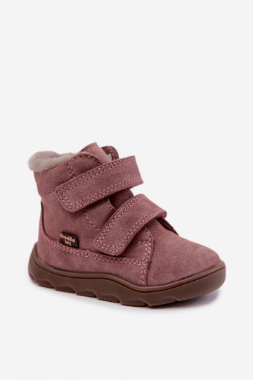 Suede children's snow boots Barefoot Froddo G2110151 pink