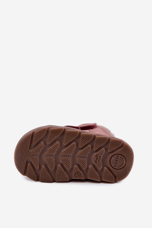 Zamszowe dziecięce śniegowce Barefoot Froddo G2110151 różowe