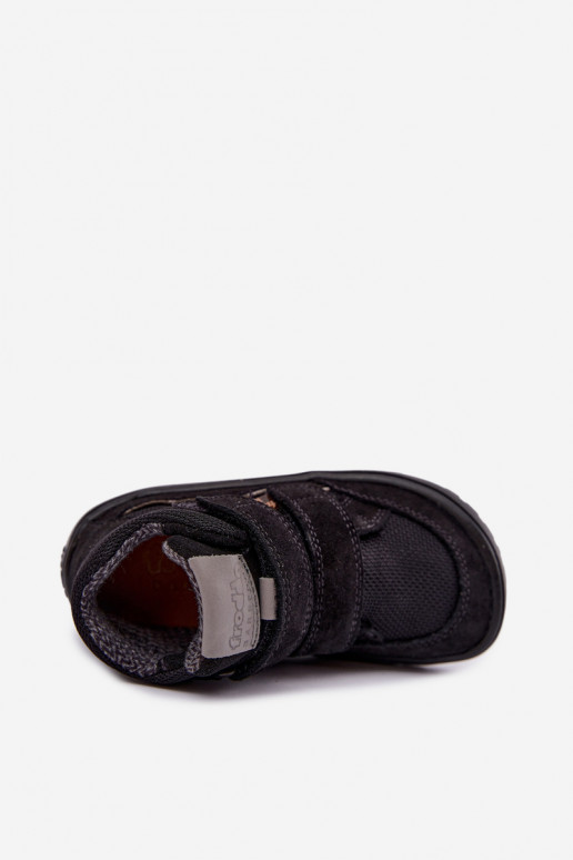 Zamszowe dziecięce obuwie Barefoot Froddo G3110266-20 czarne
