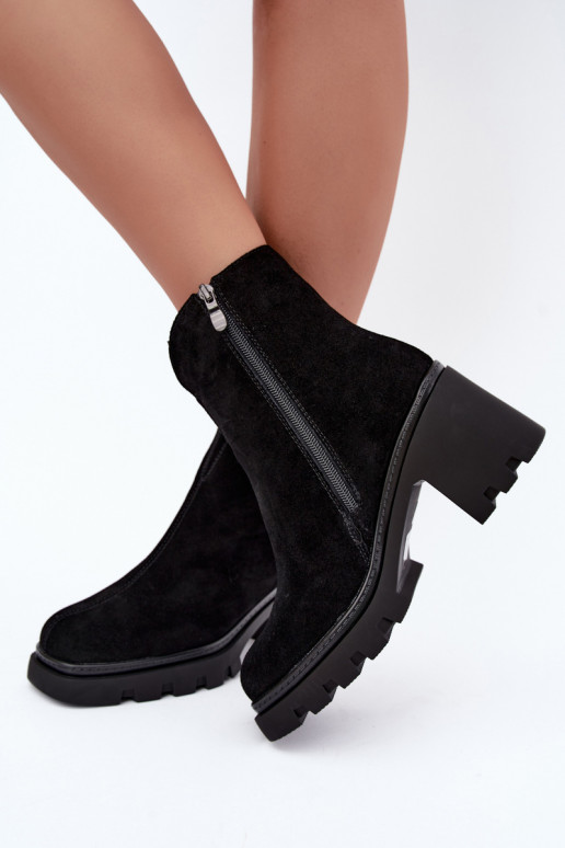 Faux suede insulated shoes with heels T.Sokolski SH Z26-428 black
