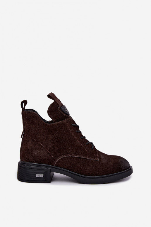 Faux suede insulated boots with ornaments Vinceza Czekolado