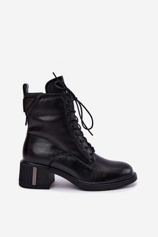 Insulated ankle boots made of natural leather Vinceza black