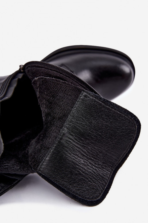 Insulated ankle boots made of natural leather Vinceza black
