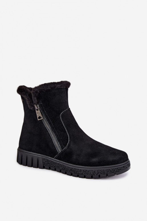 Faux suede boots with fur Vinceza black