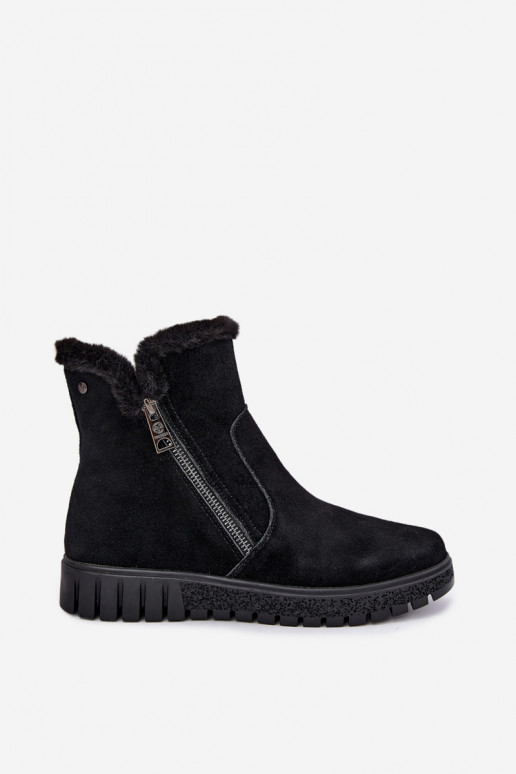 Faux suede boots with fur Vinceza black