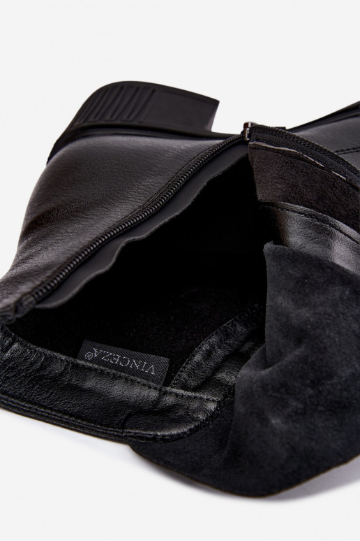 Natural leather insulated ankle boots Klocke Vinceza 89161 in black color
