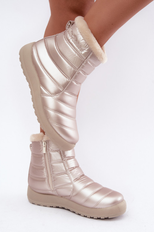 Women's insulated snow boots in sand color Mezyss