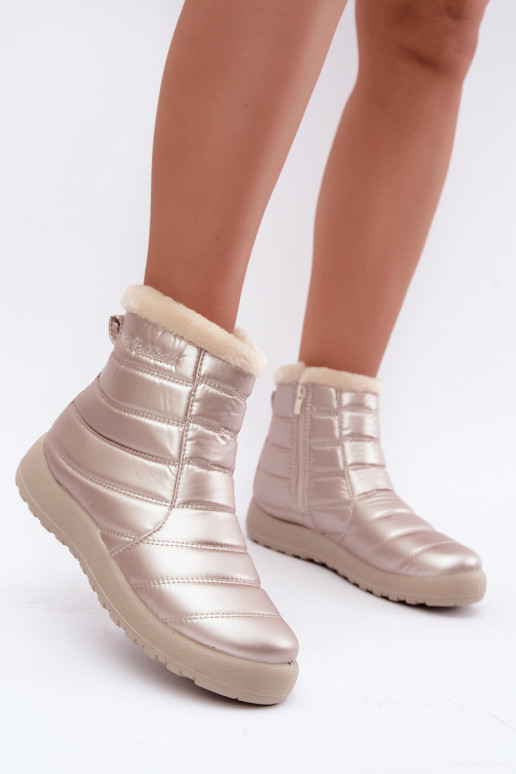 Women's insulated snow boots in sand color Mezyss