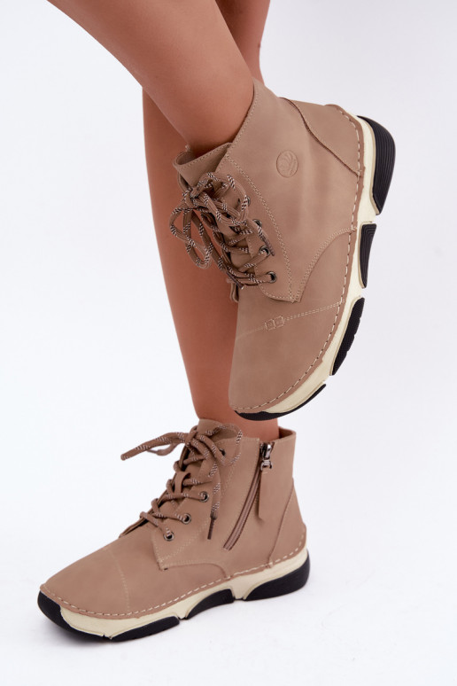 Insulated women's ankle boots, sand color Lerissa