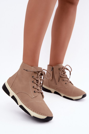 Insulated women's ankle boots, sand color Lerissa 2