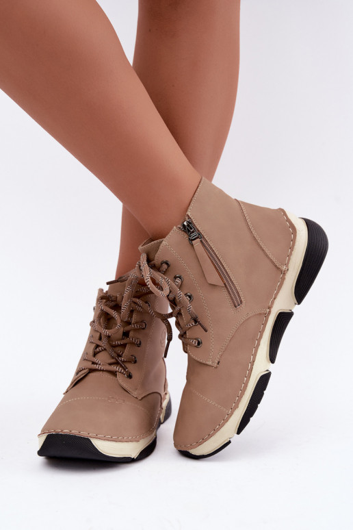 Insulated women's ankle boots, sand color Lerissa