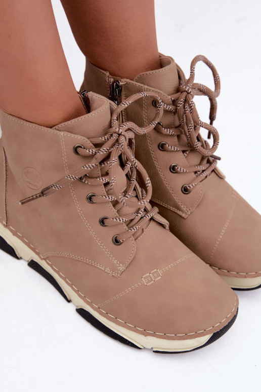Insulated women's ankle boots, sand color Lerissa