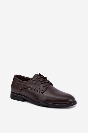Eleganckie ciemno brązowe buty męskie Calven
