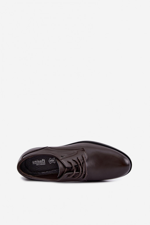 Eleganckie ciemno brązowe buty męskie Calven