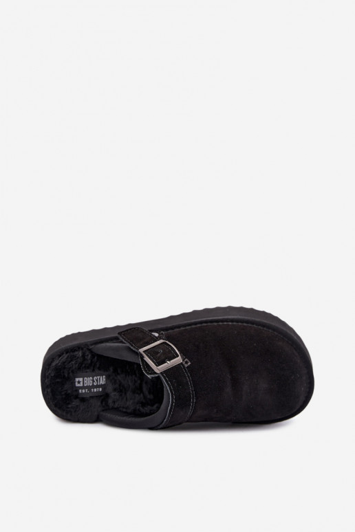 Faux suede black snow boots with platform and buckles Big Star UU274698