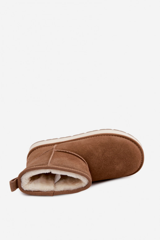 Faux suede brown snow boots with fur inside Big Star UU274692