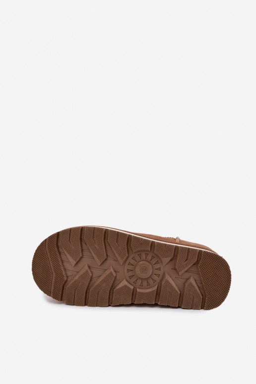 Faux suede brown snow boots with fur inside Big Star UU274692