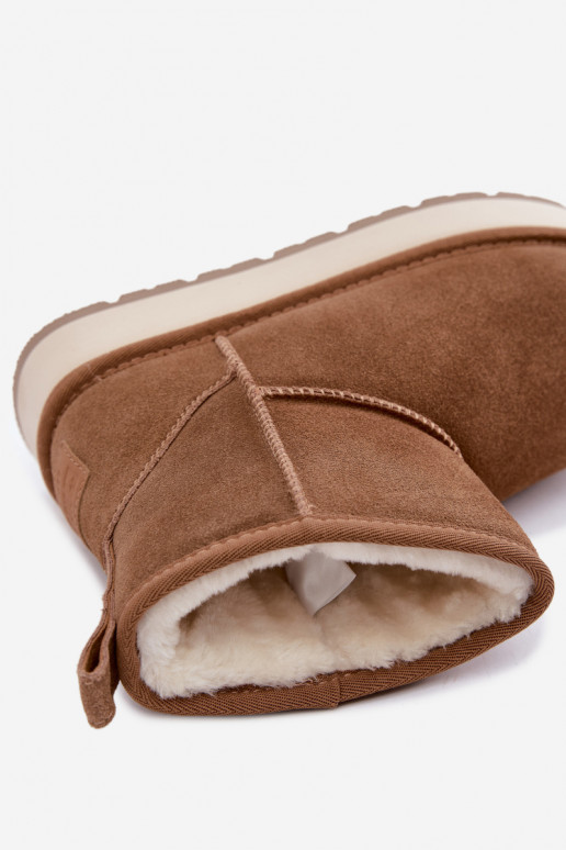 Faux suede brown snow boots with fur inside Big Star UU274692