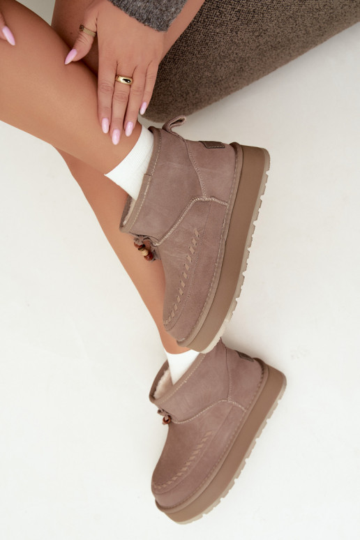 Faux suede sand color snow boots Big Star UU274679