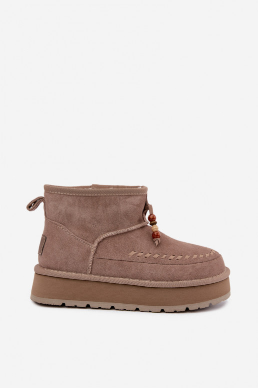 Faux suede sand color snow boots Big Star UU274679